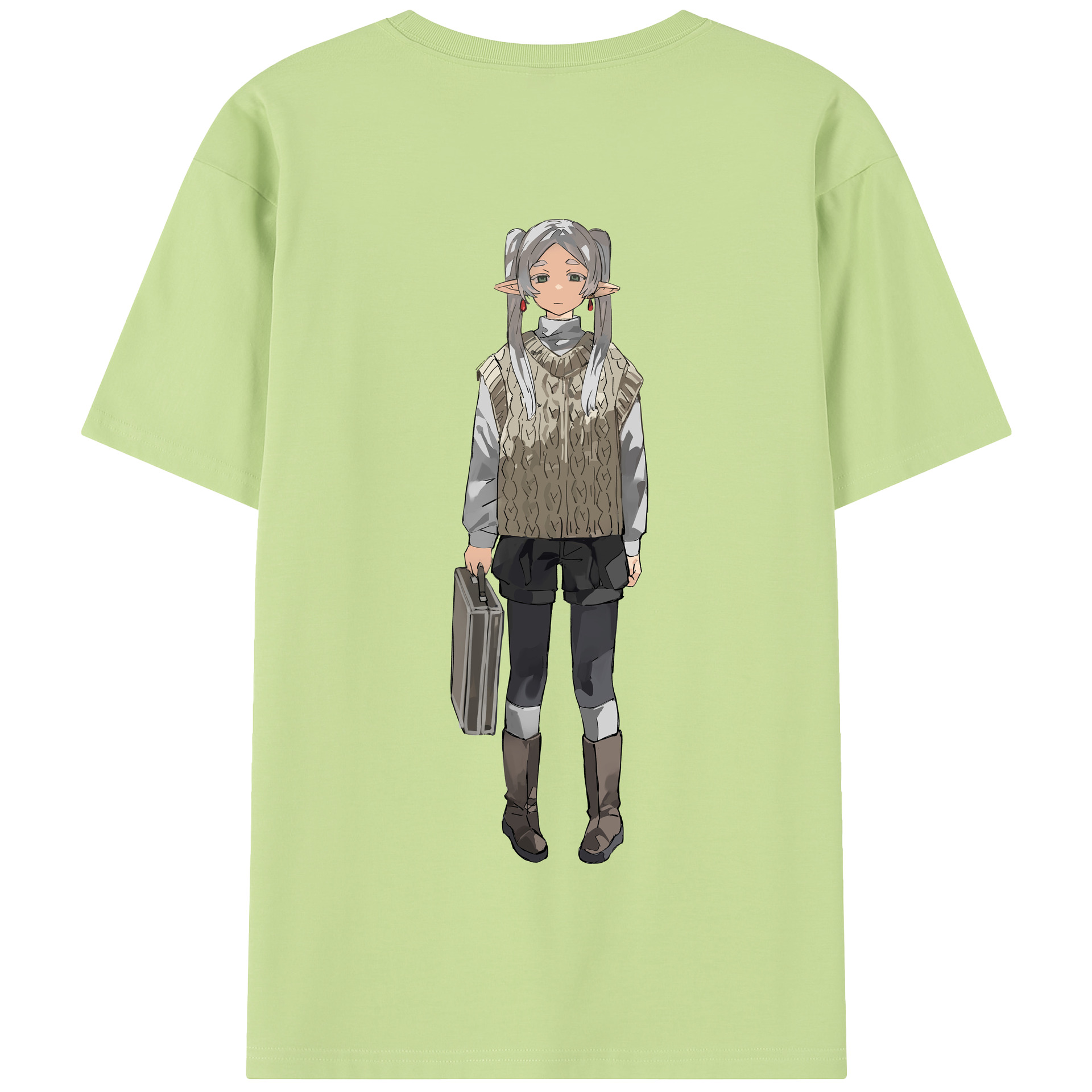 （画像用） 葬送のフリーレン Frieren 綿100％半袖Tシャツ（背面プリント）